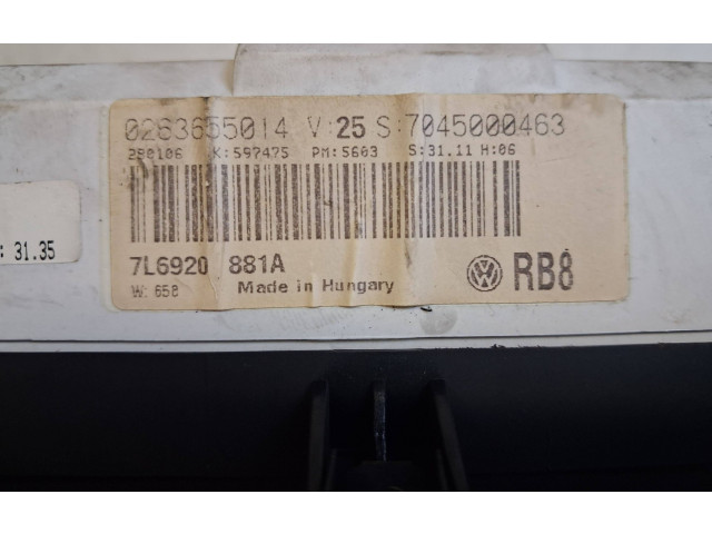 Панель приборов 7L6920881A, 0263655014   Volkswagen Touareg I       