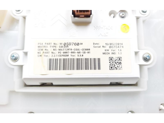 Панель приборов 9805976080, 9805976080 Peugeot 2008 I