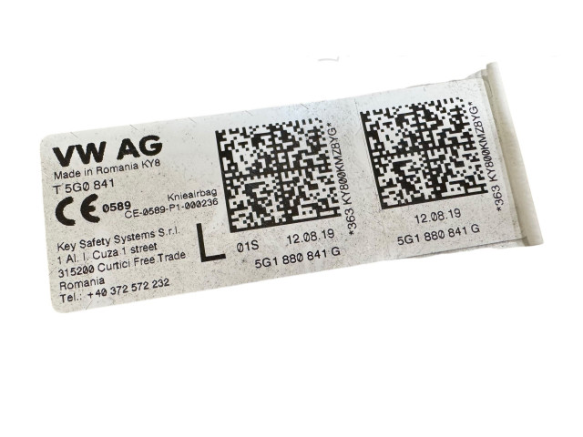 Подушка безопасности для колен 5G1880841G Volkswagen e-Golf