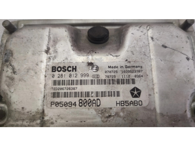 Блок управления двигателя P05094800AD, 0281012999 Chrysler Voyager