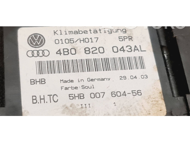 Блок управления климат-контролем 4B0820043AL, 0105H017   Audi A6 S6 C5 4B