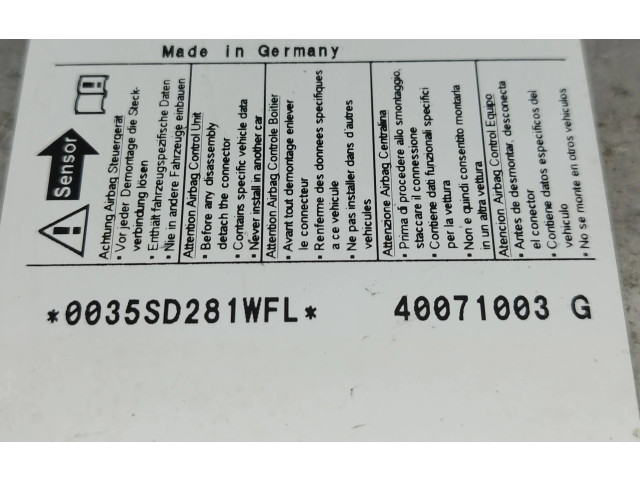 Блок подушек безопасности 1C0909605K, 5WK43125 Skoda Fabia Mk2 (5J)