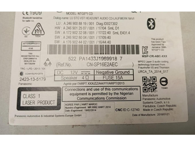 Радио/ проигрыватель CD/DVD / навигация A2469008819 Mercedes-Benz B W246 W242