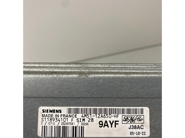 Řídící jednotka 4M5112A650HF, S118934101F Ford Focus 2007