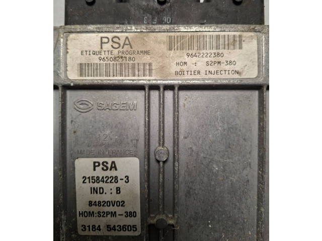 Řídící jednotka 9650825180, 215842283 Citroen C3 Pluriel 2008