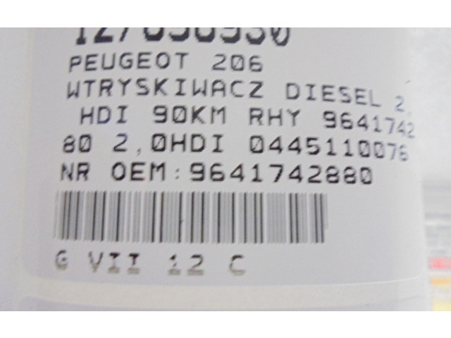 Vstřikovač 9641742880, 9641742880 Peugeot 206 CC