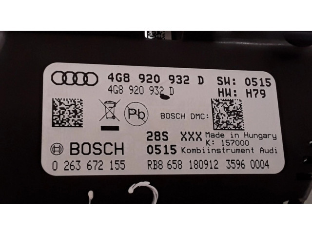 Панель приборов 4G8920932D, 0263672155 Audi A6 S6 C7 4G