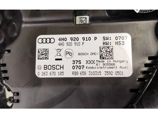 Přístrojová deska Audi A8 S8 D4 4H 2015 4H0920910P, 0263670185
