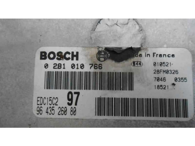 Блок управления двигателя 9643526080, 0281010766 Citroen Xsara