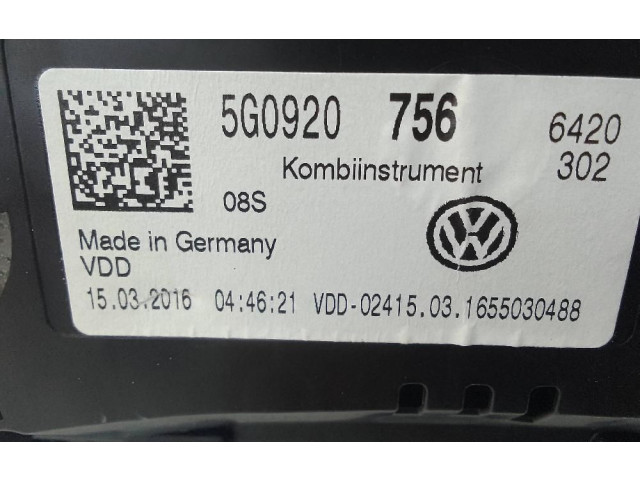 Geschwindigkeitsmesser Cockpit 5G0920756 Volkswagen Golf VII