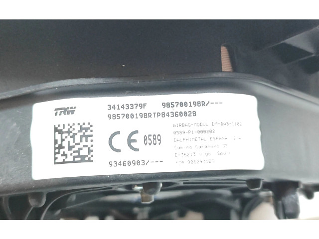 Подушка безопасности водителя 985700198R, 34143379F   Renault Trafic III (X82)