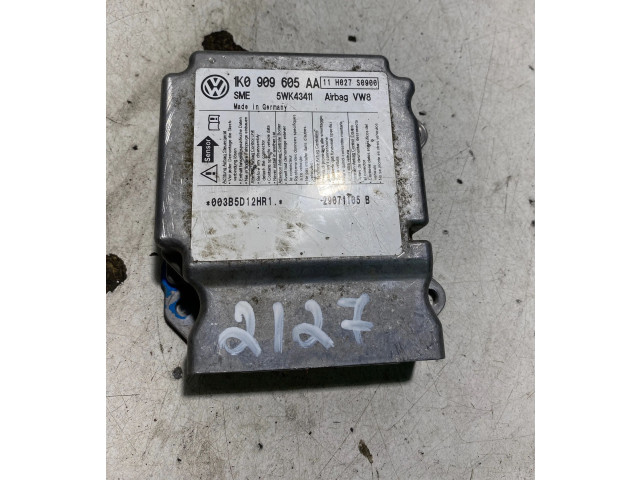 Блок подушек безопасности 1K0909605AA, 5WK43411   Skoda Octavia Mk2 (1Z)