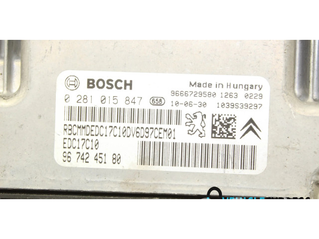 Řídící jednotka 0281015847, 9674245180 Citroen C3 Picasso 2011