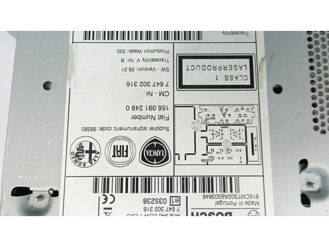 Радио/ проигрыватель CD/DVD / навигация 1560912490, 7647302316 Alfa Romeo Giulietta