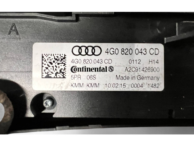 Блок управления климат-контролем 4G0820043CD, A2C91426900   Audi A6 S6 C7 4G
