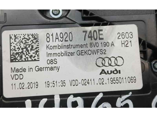 Панель приборов 81A920740E, 81A920740E   Audi Q2 -       