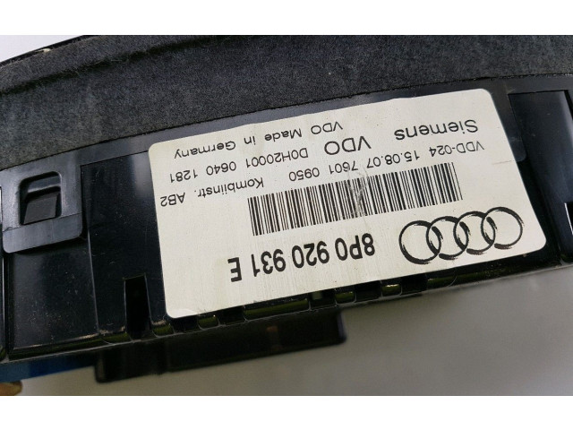 Панель приборов 8P0920931E, R0-5673W Audi A3 S3 A3 Sportback 8P