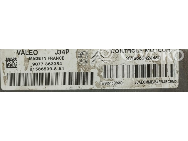 Řídící jednotka SW9665424480, SW9665424480 Citroen C3 2008