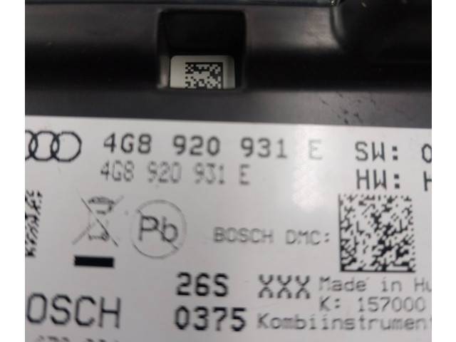 Панель приборов 4G8920931E, 0375K Audi A7 S7 4G
