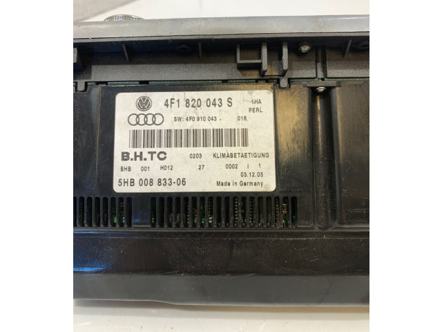 Блок управления климат-контролем 4F1820043S, 4F0910043 Audi A6 S6 C6 4F