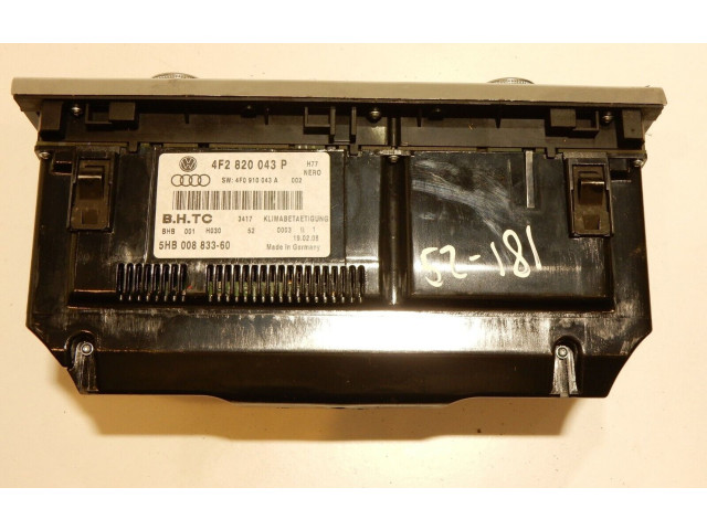 Блок управления климат-контролем 4F2820043P, 4F2820043 Audi A6 S6 C6 4F