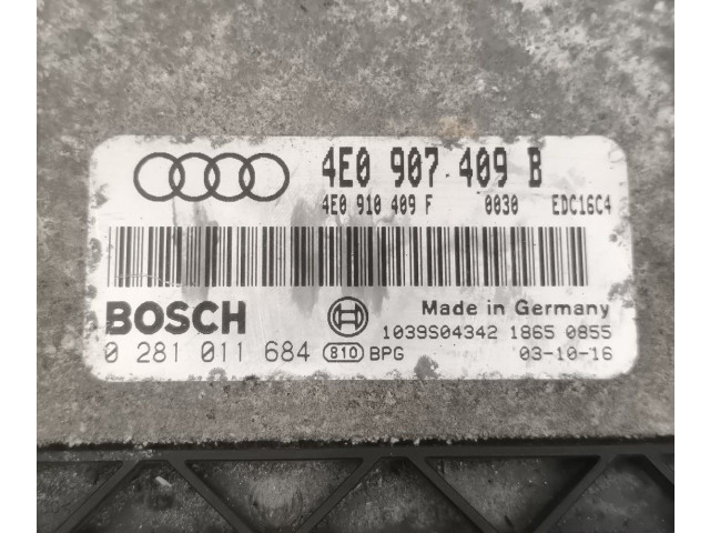 Řídící jednotka 4E0907409B, 0281011684   Audi A8 S8 D3 4E 2003