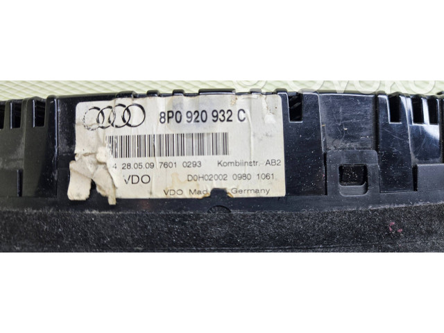 Панель приборов 8P0920932C Audi A3 S3 A3 Sportback 8P