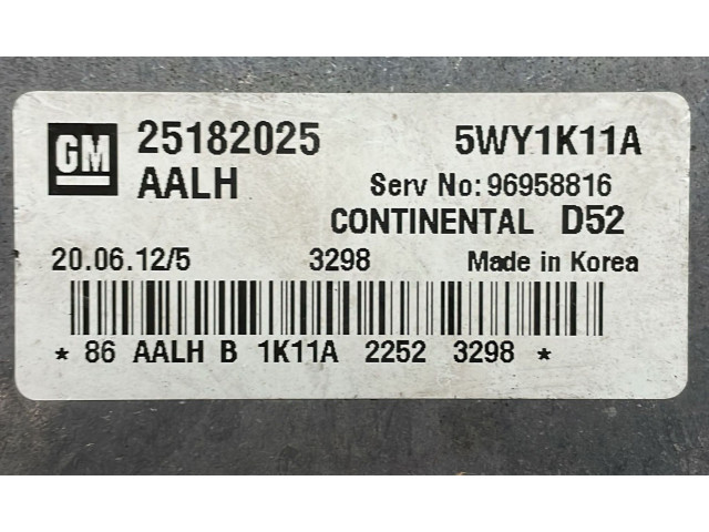 Комплект блоков управления 25182025, 25182025   Chevrolet Spark