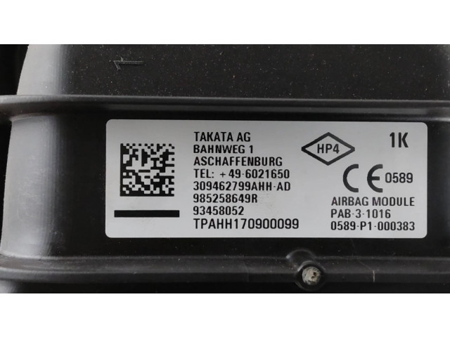 Подушка безопасности пассажира 985258649R, 93458052   Renault Trafic III (X82)