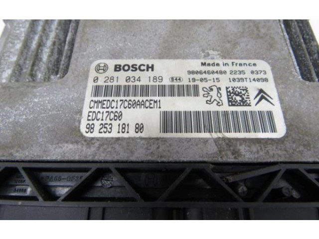 Блок управления двигателя 9825318180, 0281034189   Opel Combo E