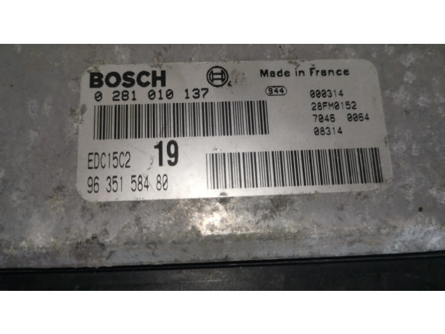 Блок управления двигателя 0281010137, 9635158480 Citroen Xsara Picasso