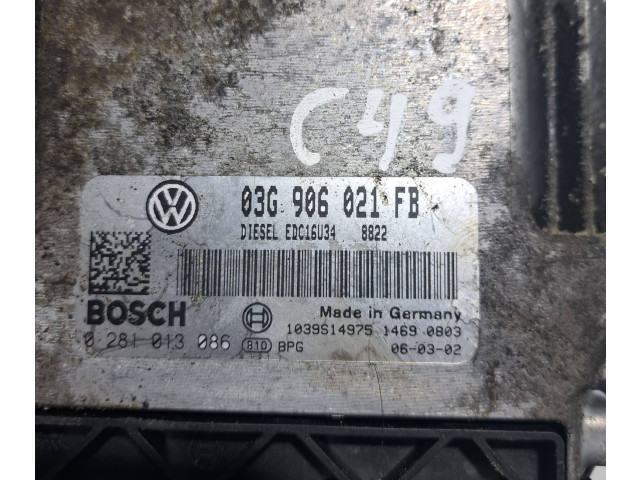 Блок управления двигателя 03G906021FB, 0281013086   Skoda Octavia Mk2 (1Z)