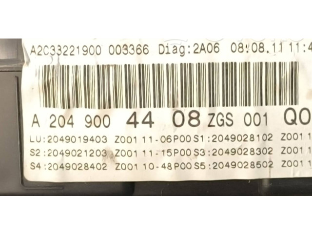 Přístrojová deska  Mercedes-Benz C W204 2011 A2049004408, 2049028102  