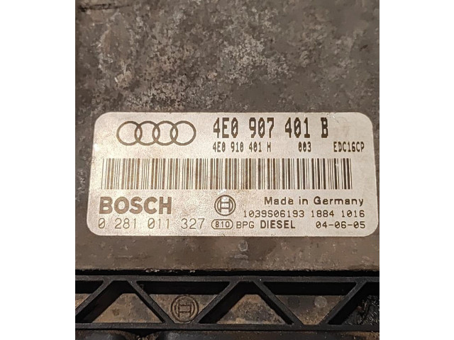 Řídící jednotka 4E0907401B, 0281011327 Audi A8 S8 D3 4E 2002