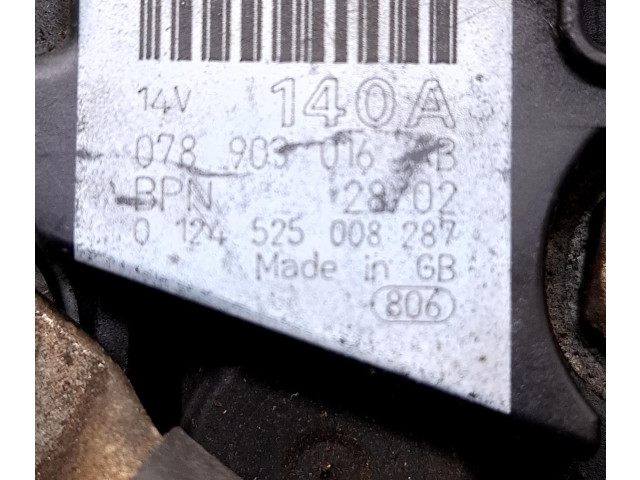 Генератор 078903016AB, 0124525008   Audi A6 S6 C5 4B      