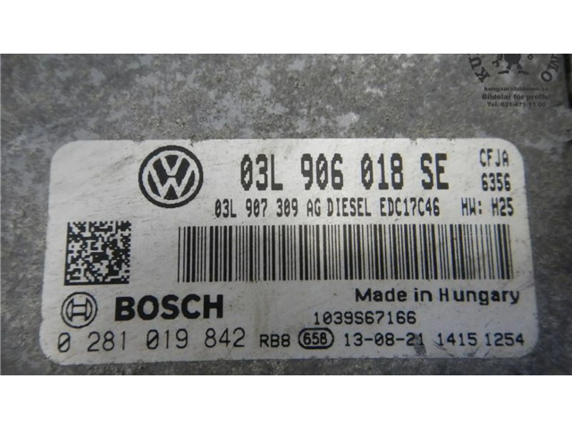 Блок управления двигателя 0281019842, 03L906018SE Skoda Yeti (5L)