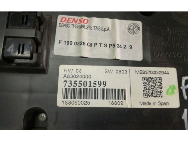 Блок управления климат-контролем 735501599, 735501599   Fiat Punto Evo