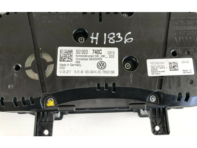 Панель приборов 5G1920740C, H1836 Volkswagen Golf VI
