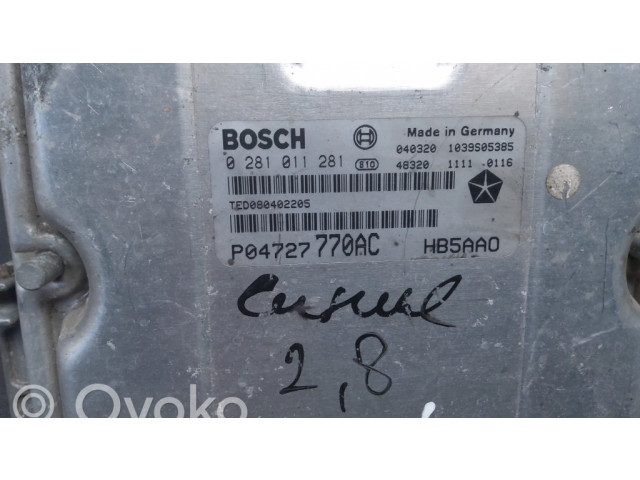 Řídící jednotka 0281011281, P04727770ACHB5AA0 Chrysler Voyager 2002