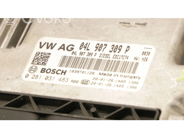 Блок управления двигателя 04l907309p, 0281031483   Volkswagen Tiguan