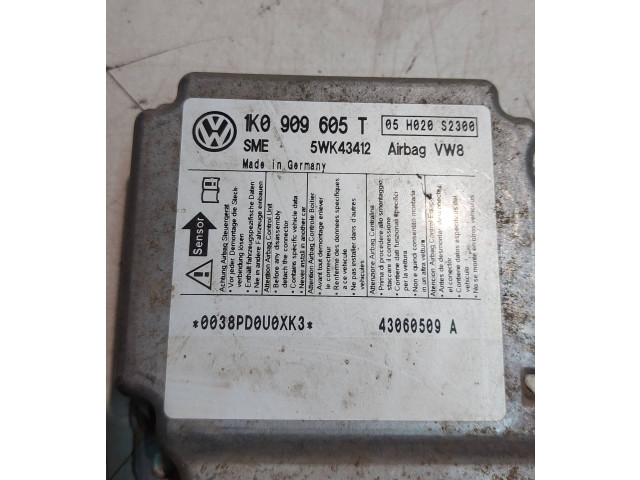 Блок подушек безопасности 1K0909605T, 43060509A Skoda Octavia Mk2 (1Z)