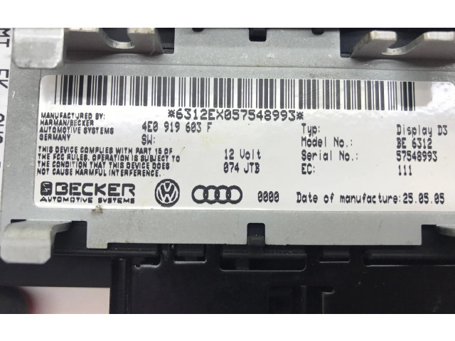 Дисплей 4E0919603F Audi A8 S8 D3 4E