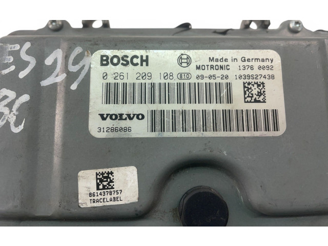 Блок управления двигателем Блок управления 31286086, 0261209108   Volvo V70