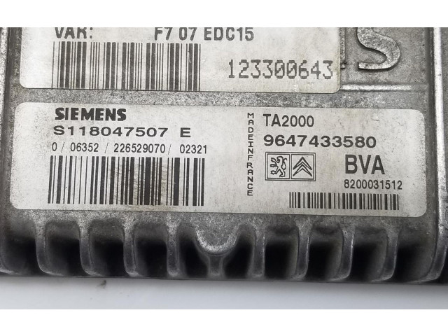 Блок управления коробкой передач 9647433580   Citroen C5