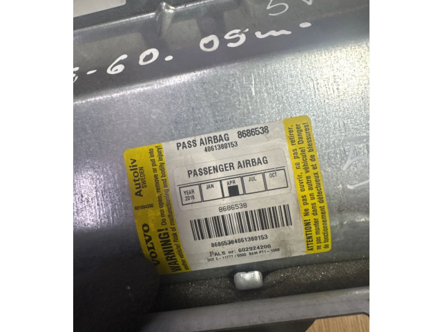 Подушка безопасности пассажира 603423700, 8686538 Volvo S60