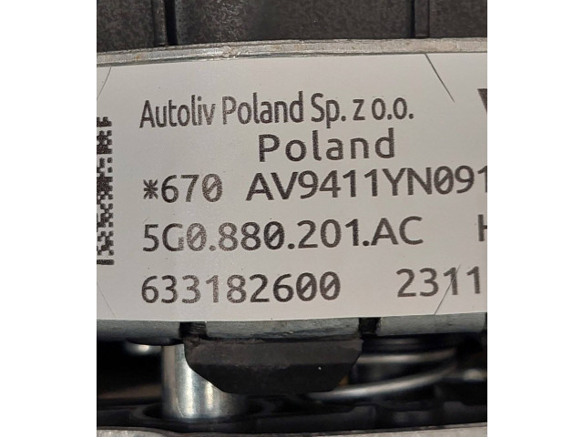 Подушка безопасности водителя 5G0880201AC, 5G0.880.201.AC   Volkswagen Golf VII