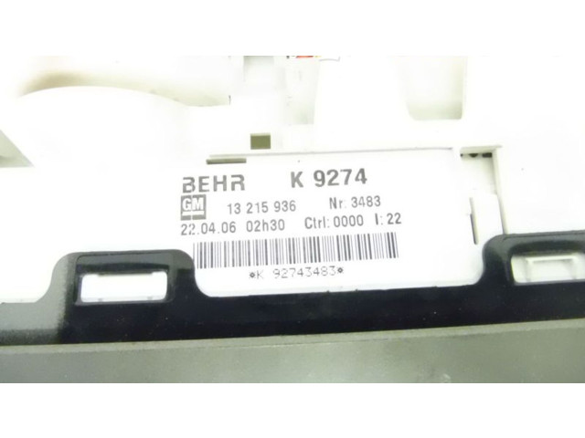 Блок управления климат-контролем 13215936, 13215936 Opel Meriva A