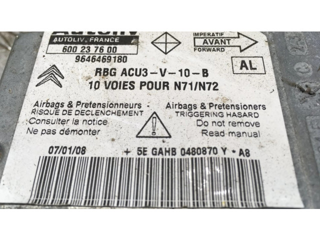 Блок подушек безопасности 600237600, 9646469180 Citroen Xsara