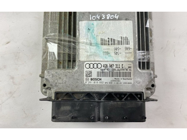 Блок управления двигателя 0281018892, 4G0907311E   Audi A6 S6 C7 4G