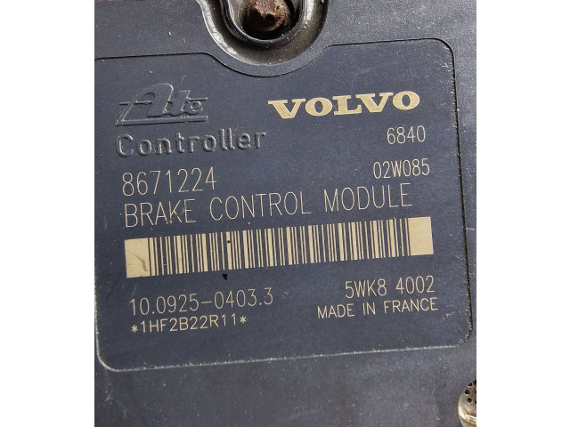 Блок АБС 8671224, 10092504033 Volvo V70 2000 - 2004 года